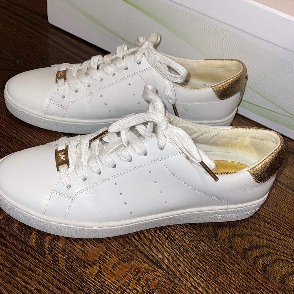 Michael Kors - White and Gold Sneakers